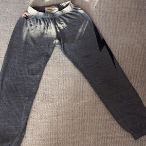 Gray Sweatpants with Black Lightning Accent